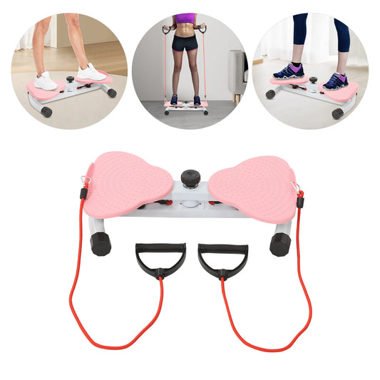 Pink Steel Waist Twister Standing Exercise Equipment 53.5 By 32 By 12 Cm With 48 Cm Leg Distance For Home And Office