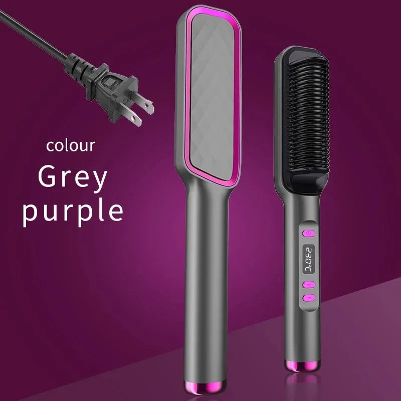 Electric Hot Comb Negative Ion Hair Straightener Brush