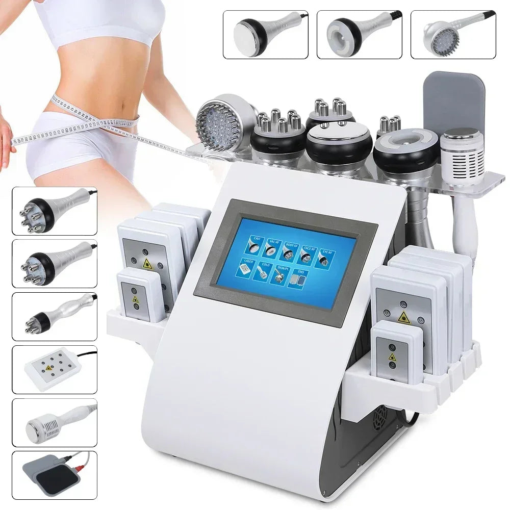 9 In 1 Ultrasonic Cavitation Slimming Machine 40K Multi Polar
