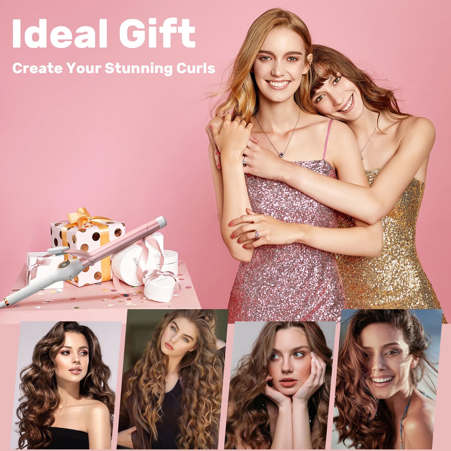 Sejoy Rotating Hair Curling Wand 1 Inch For Big Waves 110V