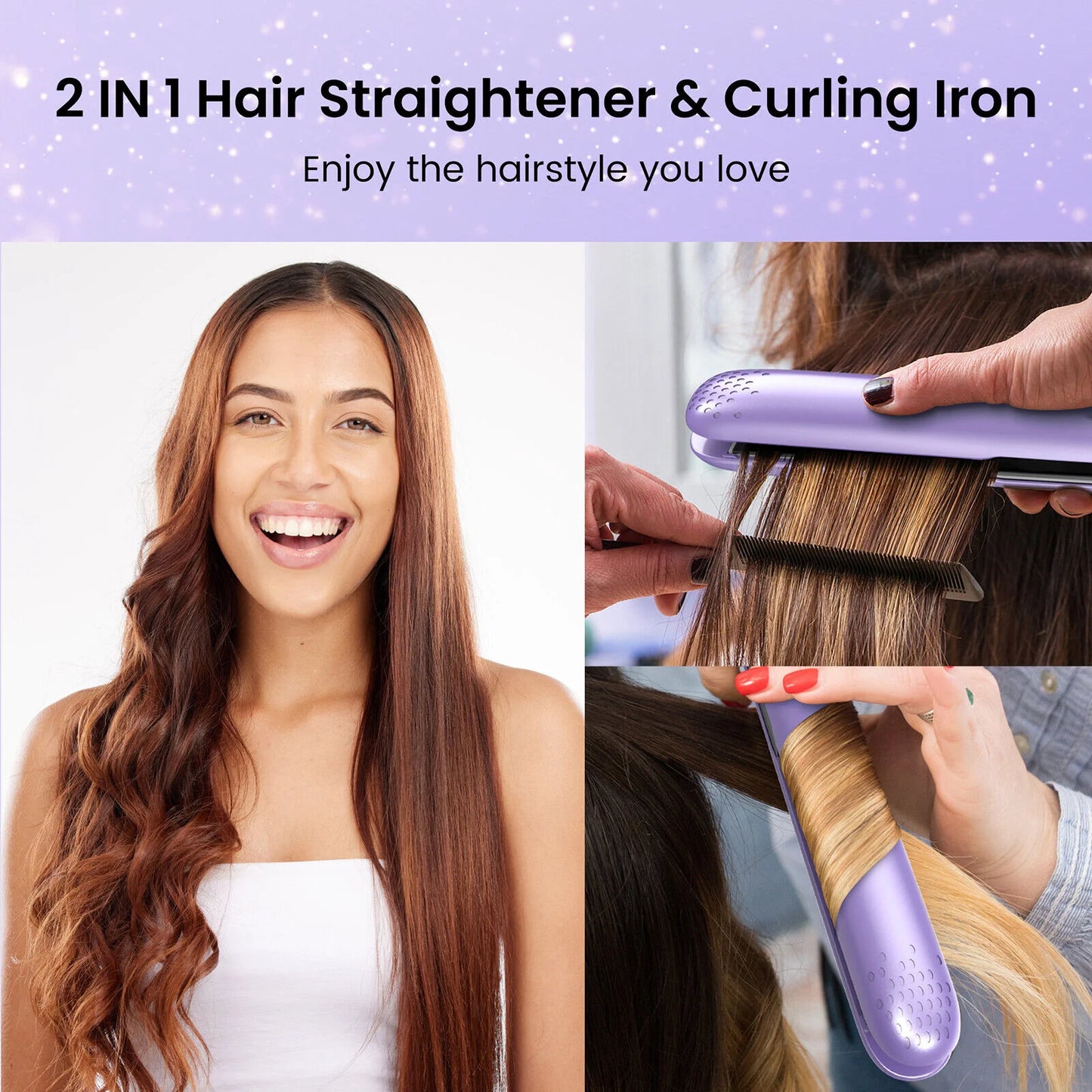 Sejoy 2 In 1 Hair Curler And Straightener Ceramic Heating
