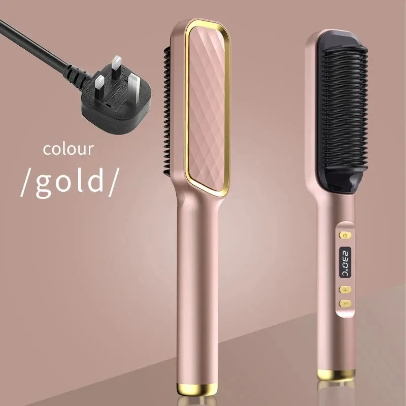 Electric Hot Comb Negative Ion Hair Straightener Brush