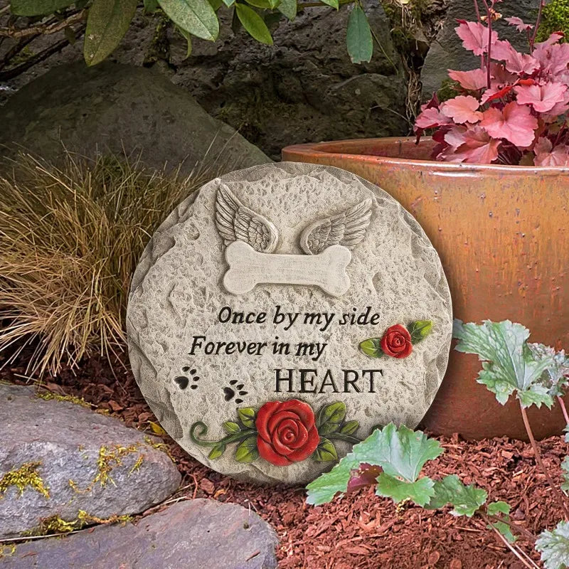 Pet Memorial Stone for Loss Dog or Cat, Dog Passing Away Bereavement Sympathy Gifts, Pet Grave Markers with Paw