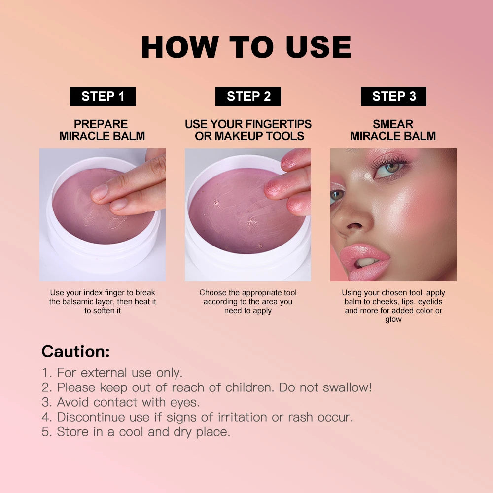 Blush Eyeshadow Lipstick 3-in-1 Powder Makeup Long Lasting Color Blush Girlish Natural Finish