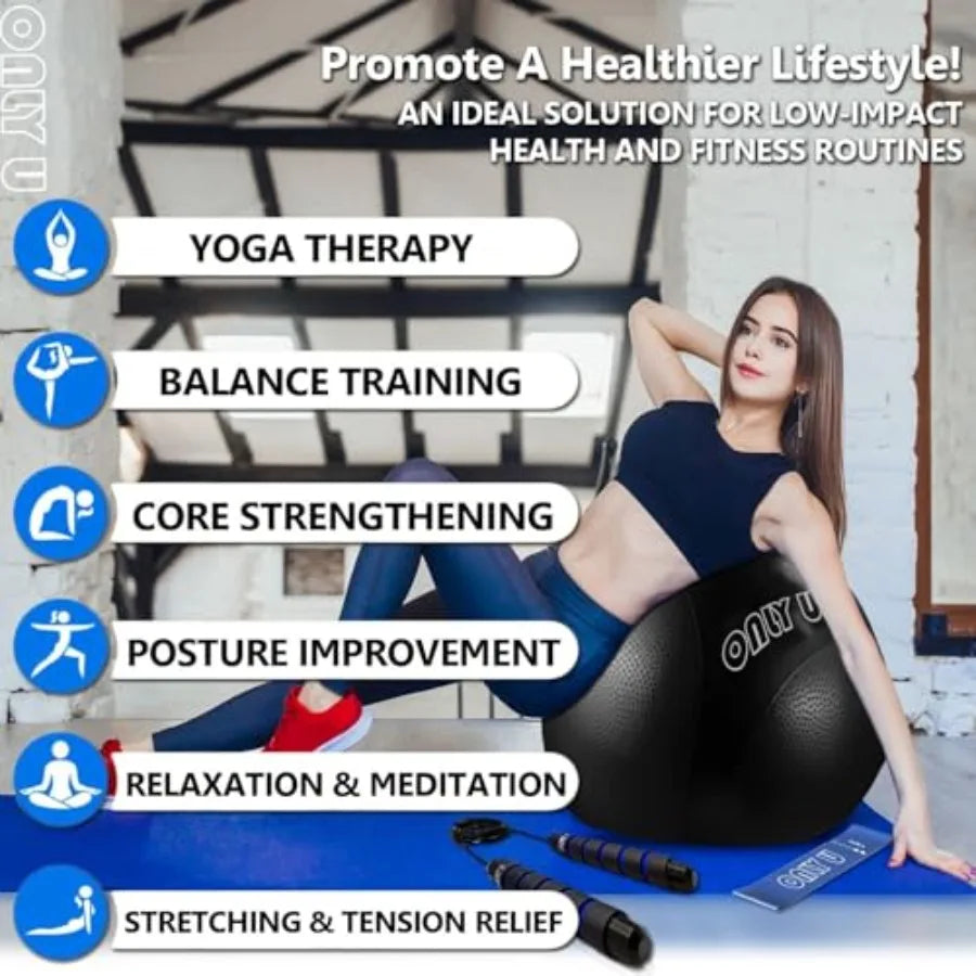 65cm Premium Yoga Ball for Fitness Training Balance and Stability Exercises EcoFriendly PVC Material with AntiBurst Technology