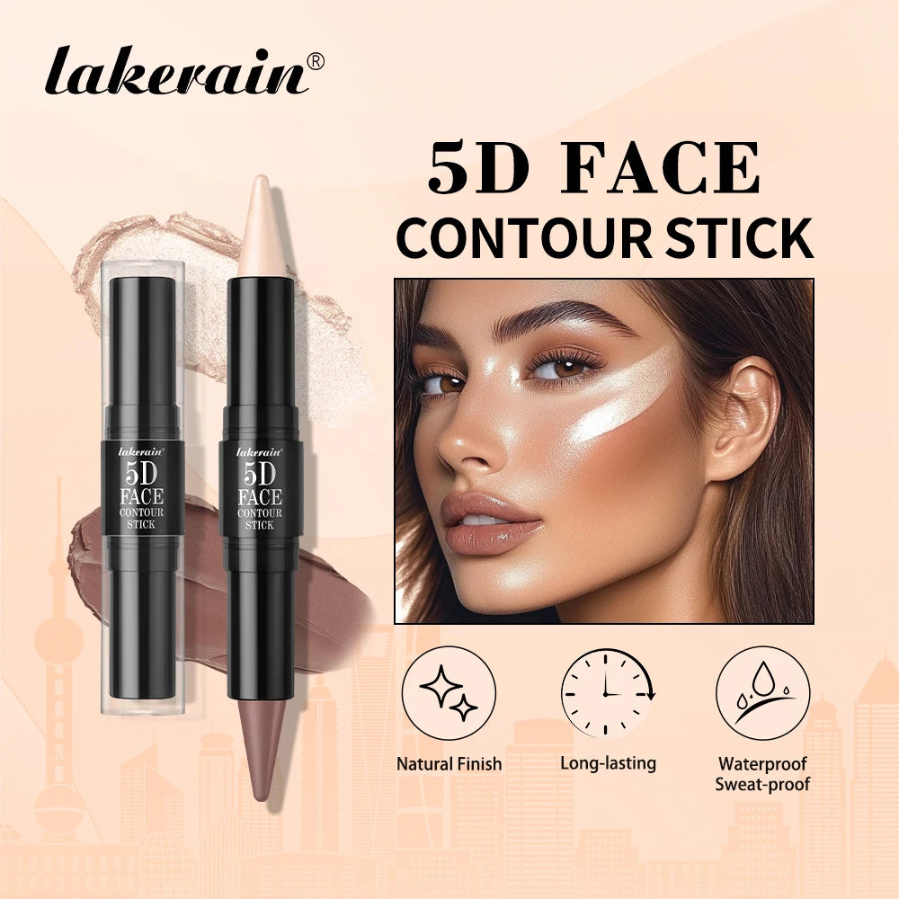 Double Head Highlight Pen Highlighter For High Nose Bridge Shadow V Face Foundation Contour Makeup Concealer Stick Cosmetics