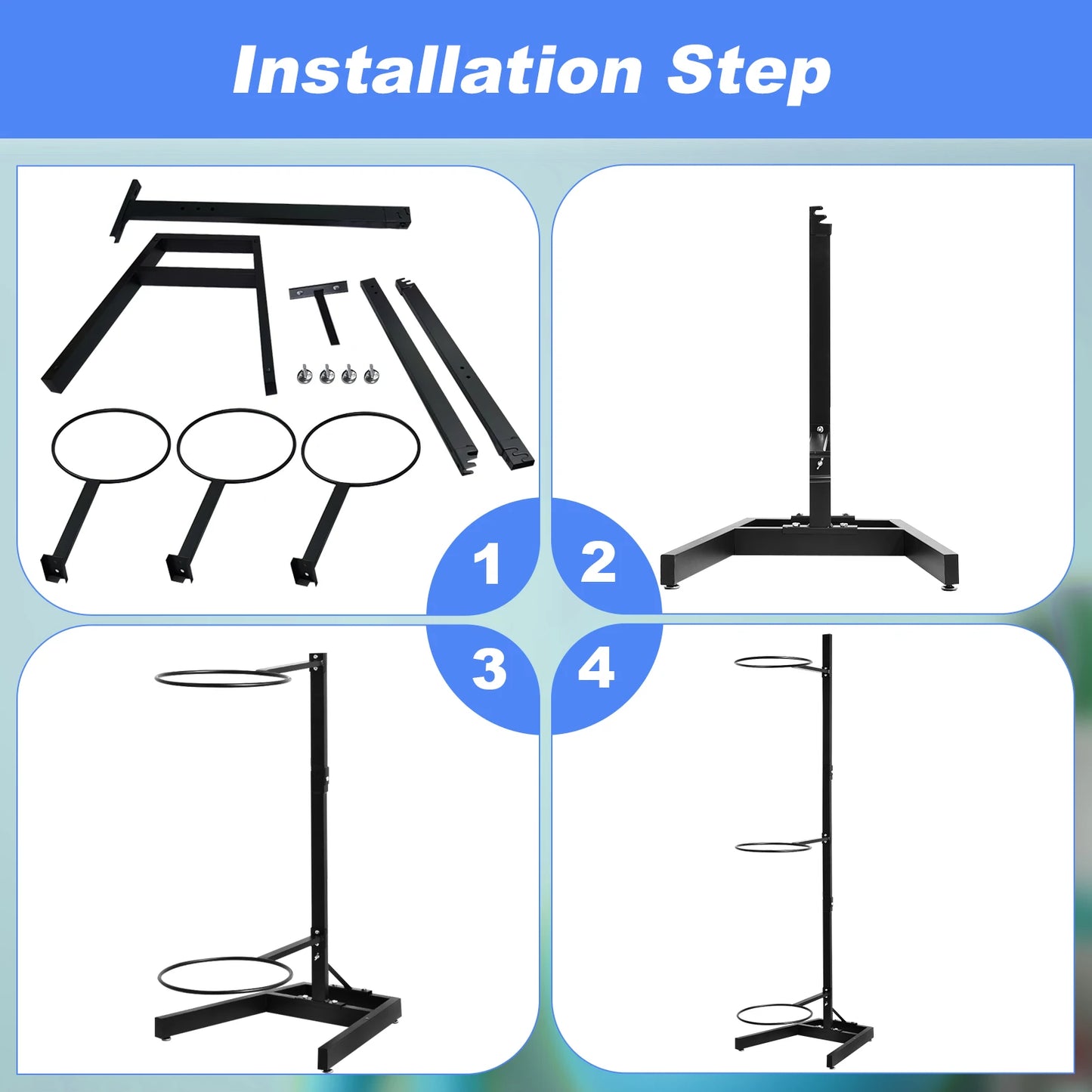 Vertical Ball Yoga Ball Holder Rack, Yoga Storage Rack with Steel Frame for Commercial Home