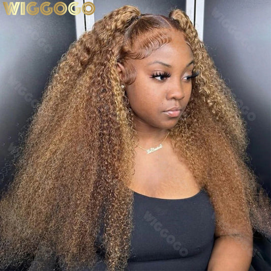 Wiggogo Ombre Deep Wave Blonde HD Lace Front Wig Human Hair