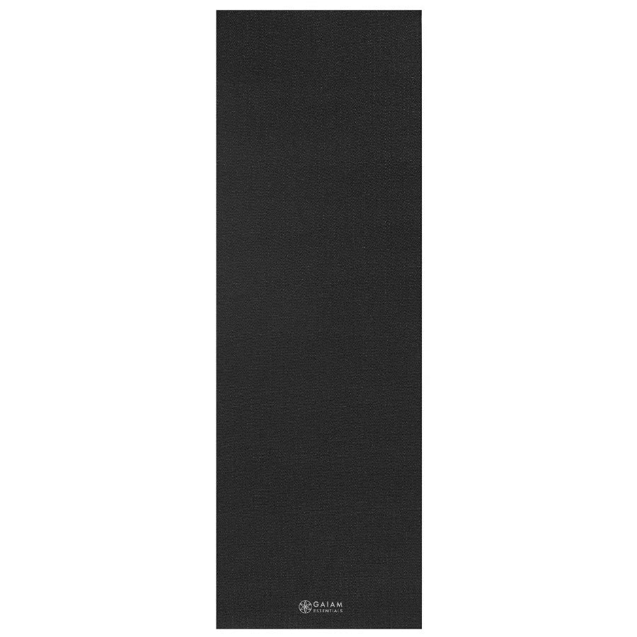 6mm Thick Black Yoga Mat for Enhanced Cushioning and Stability During Indoor Home Workouts Outdoor Classes and Meditation Sessi