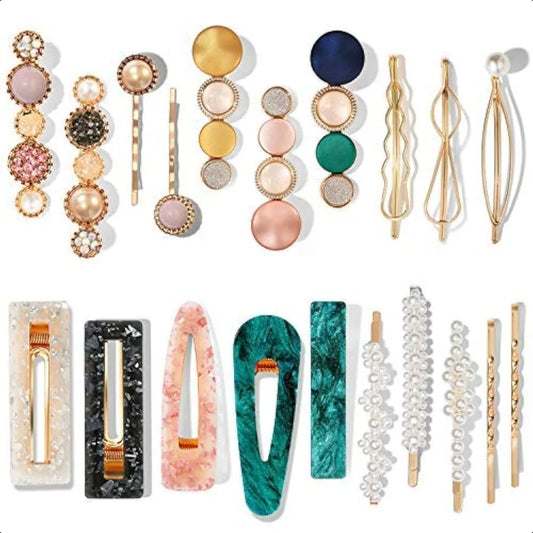 Pearl Acrylic Hair Clips 20 Boho Fashion Barrette Hairpins