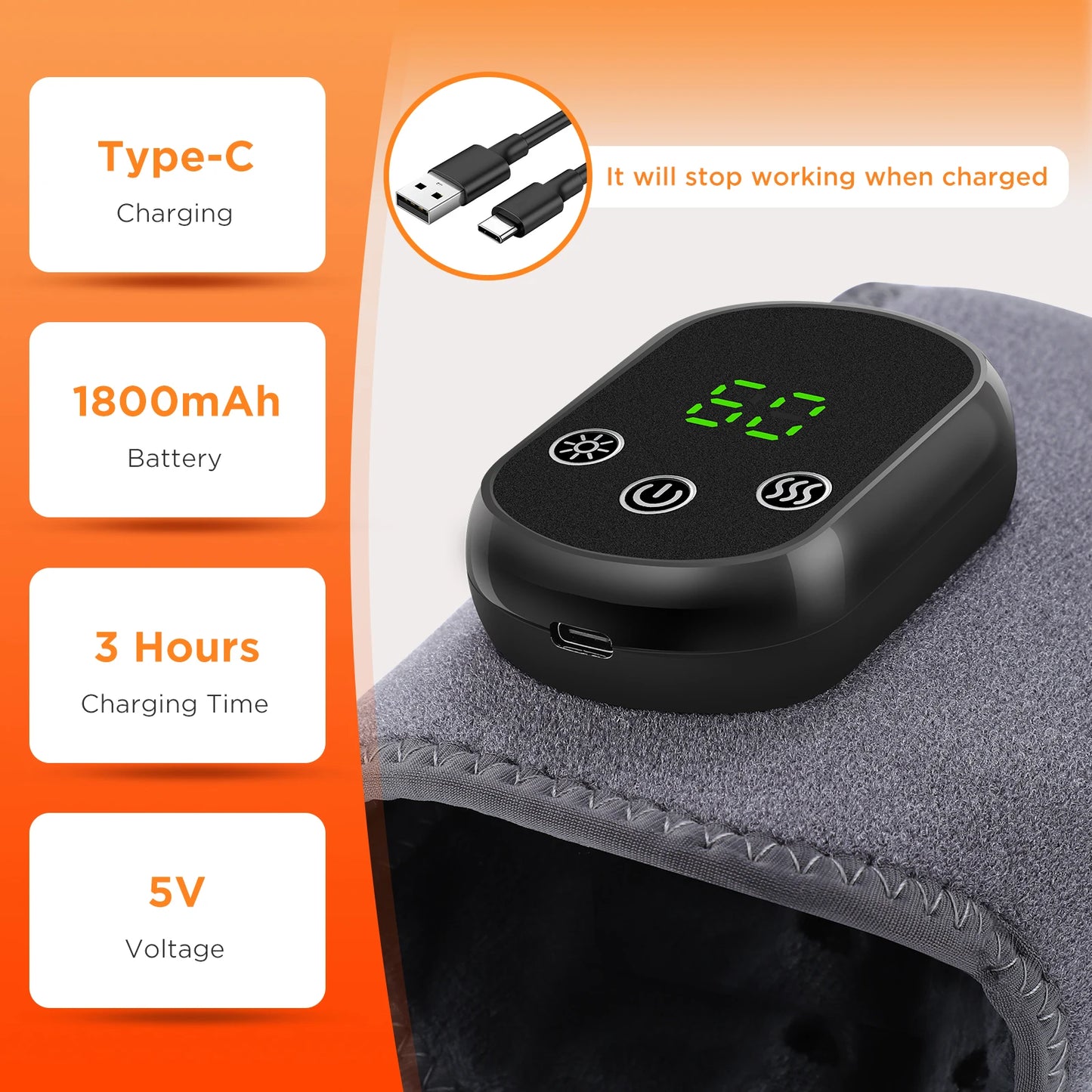 Foot Heat Massager USB Vibration Hot Compress Ankle Joint
