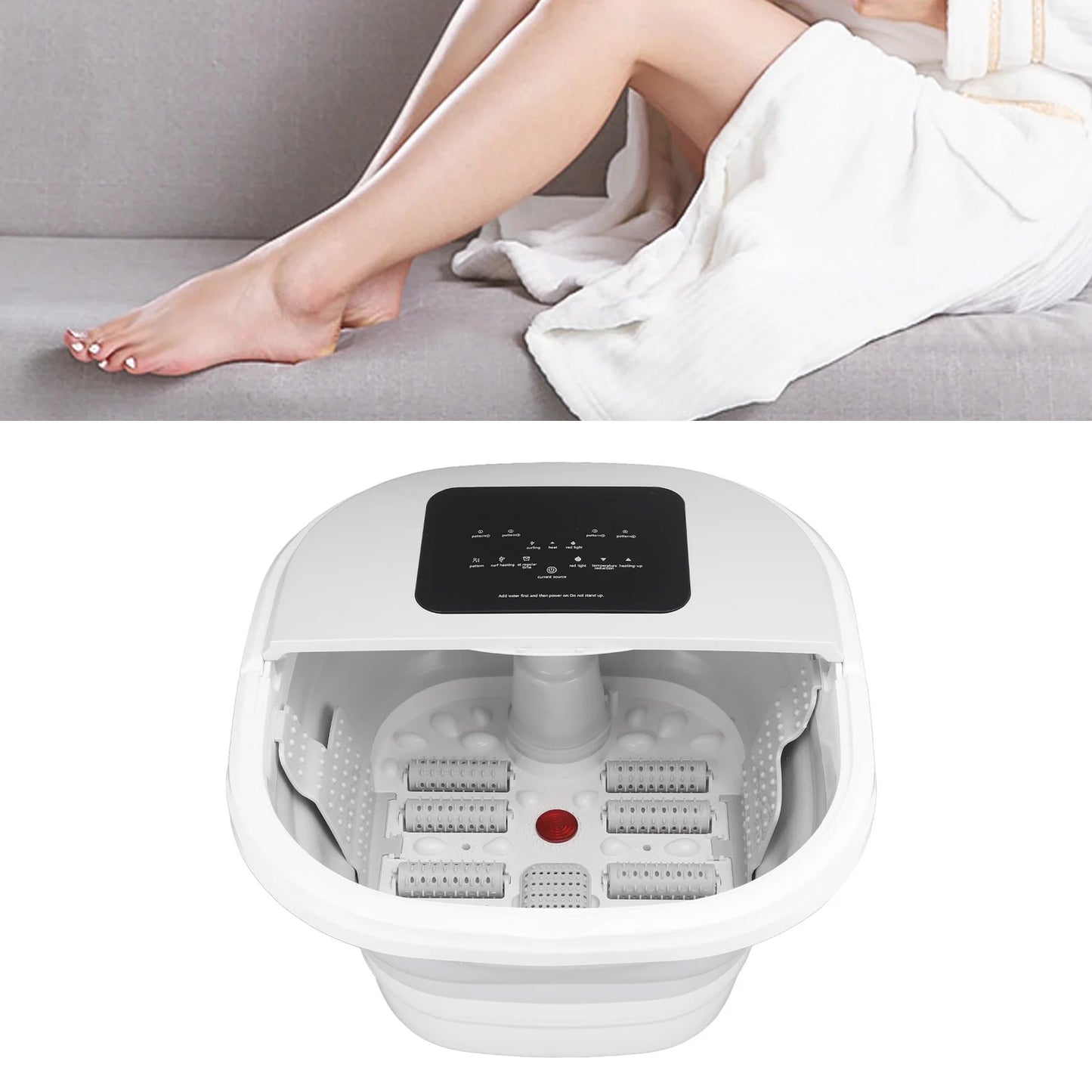 Foot Soak Tub Foldable 420W Massager Spa Soaker 8 Rollers