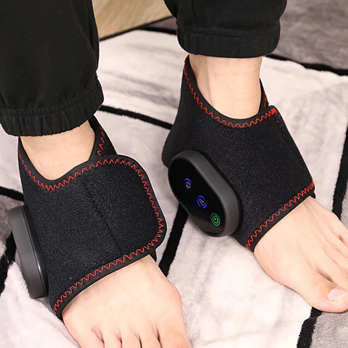 Rechargeable Ankle Massager With Smart Timing And Sensing