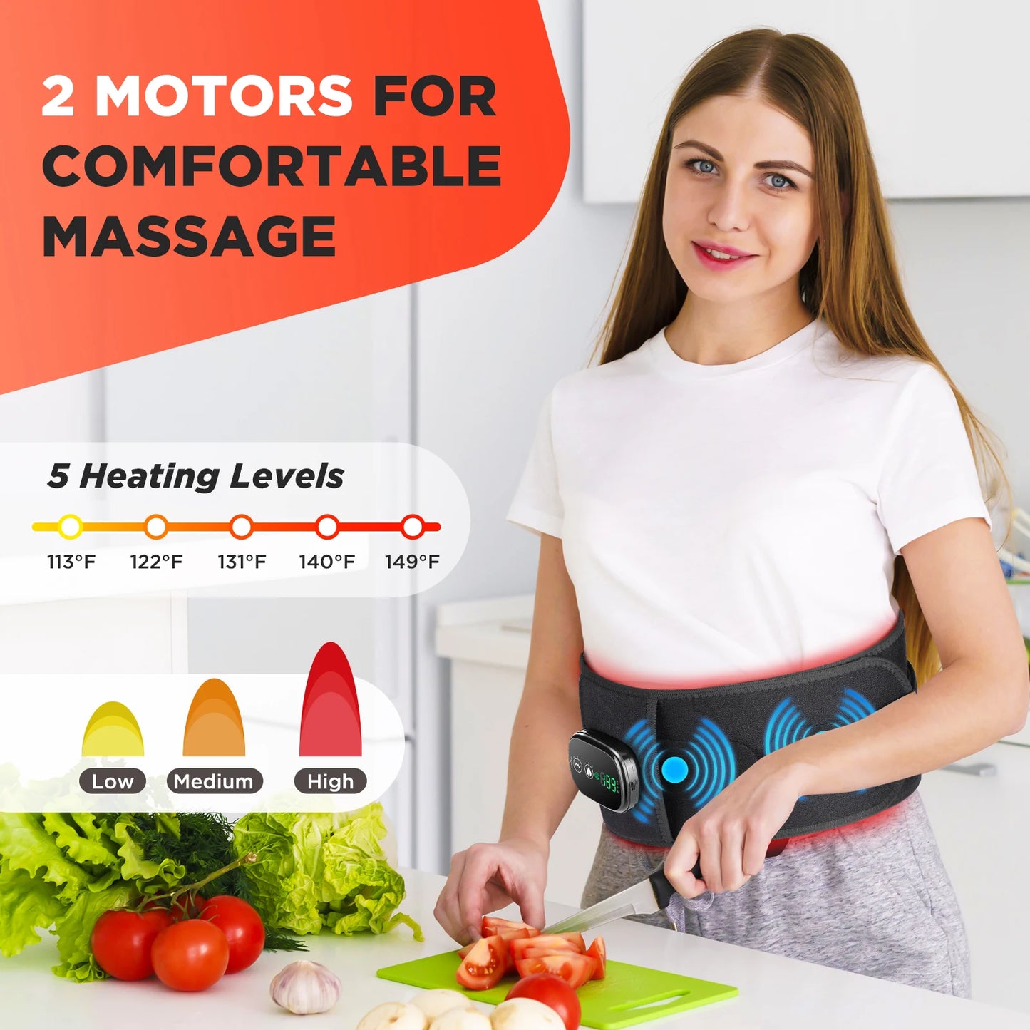 Electric Heating Waist Massager Vibration Hot Compress Belt