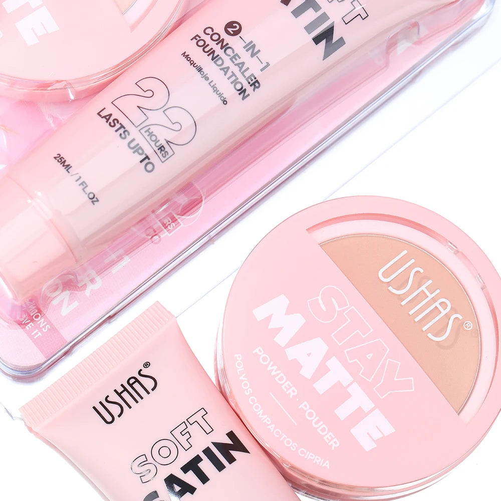 Ushas Makeup Duo - Concealer + Foundation, long-lasting, waterproof, oil-control, and concealing.