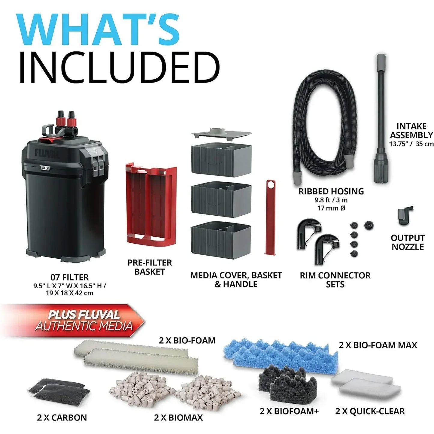 307 Perfomance Canister Filter - for Aquariums Up to 70 Gallons - Aquarium Canister Filter