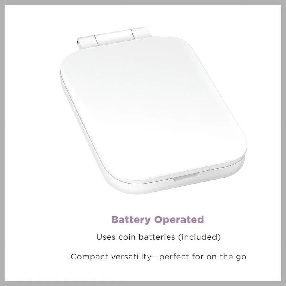 LED Lighted Compact Touchscreen Mirror with 1x 3x Magnification Battery Operated Free Standing Handheld Beauty Tool Travel
