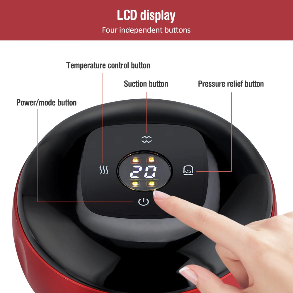 Electric Intelligent Breathing Vacuum Cupping Body Back Massage Device Scraping Physiotherapy Suction Guasha Cans
