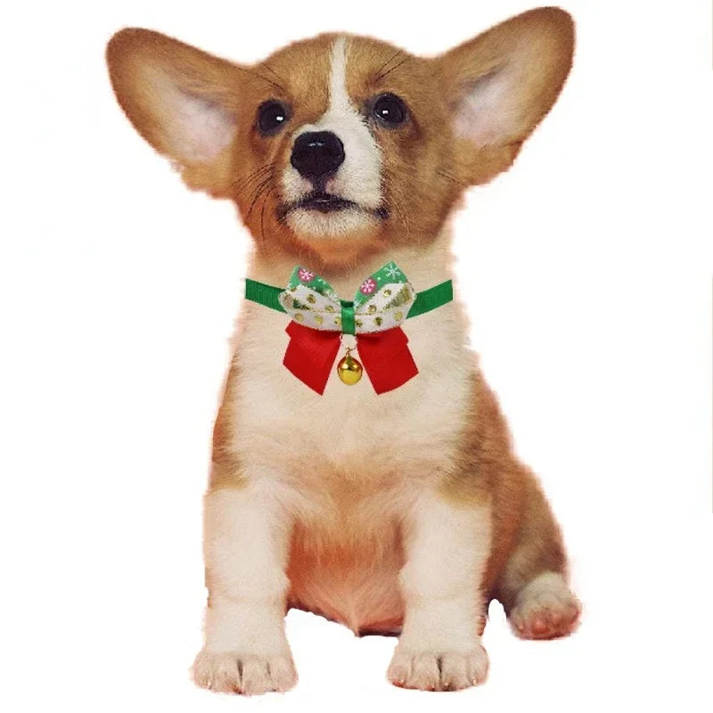 New Year's Christmas Pet Collar With Bell Cute Bow Tie For Cats And Dogs Including Kittens Puppies Chihuahuas And Pugs