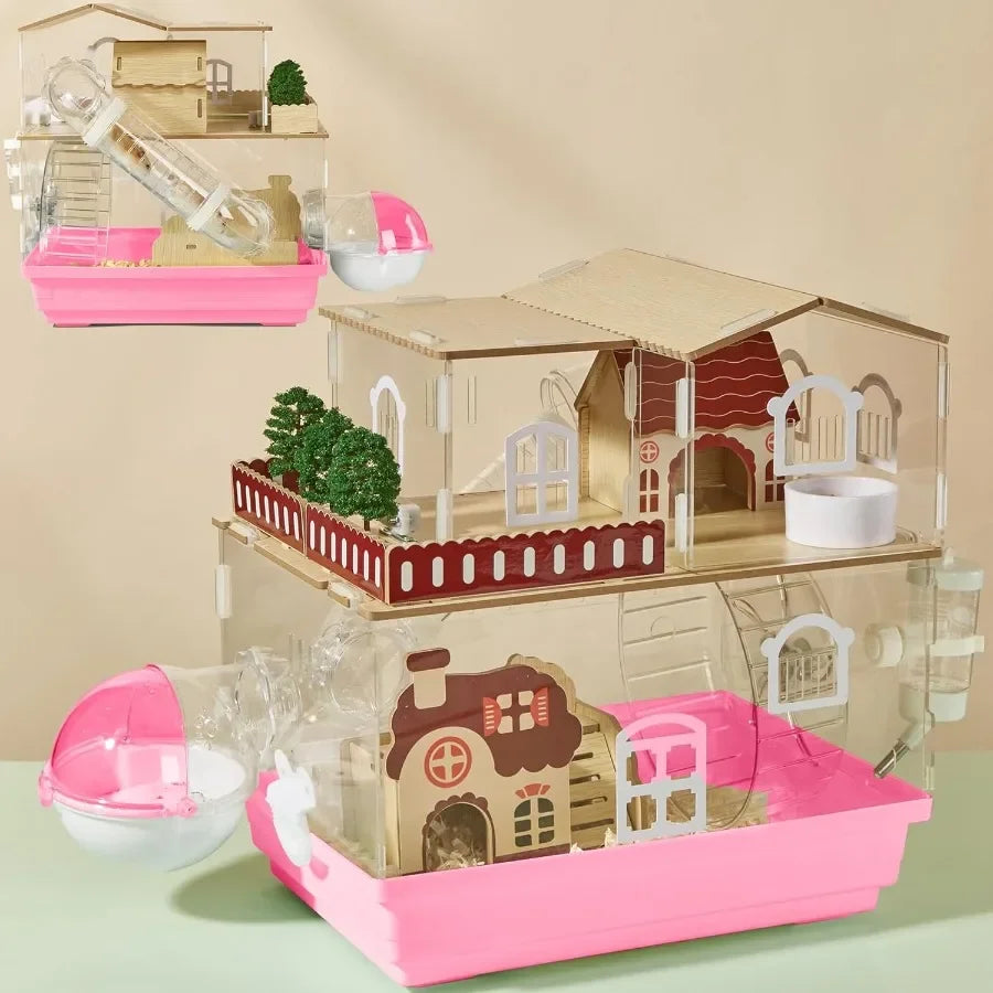 12 in 1 Clear Acrylic Hamster Cage With All Accessories