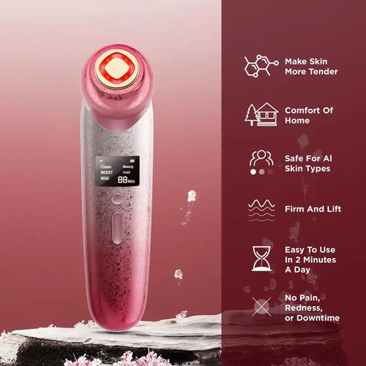 Facial Massager Face Beauty Device LCD Face Beauty Device Neck Skin Care Facial Massager High Frequency Vibration Women Men Gift