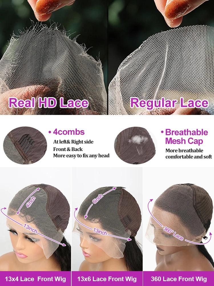 Amytud 30 40 Inch HD 360 Full Lace Wig 13x4 13x6 Loose Wave