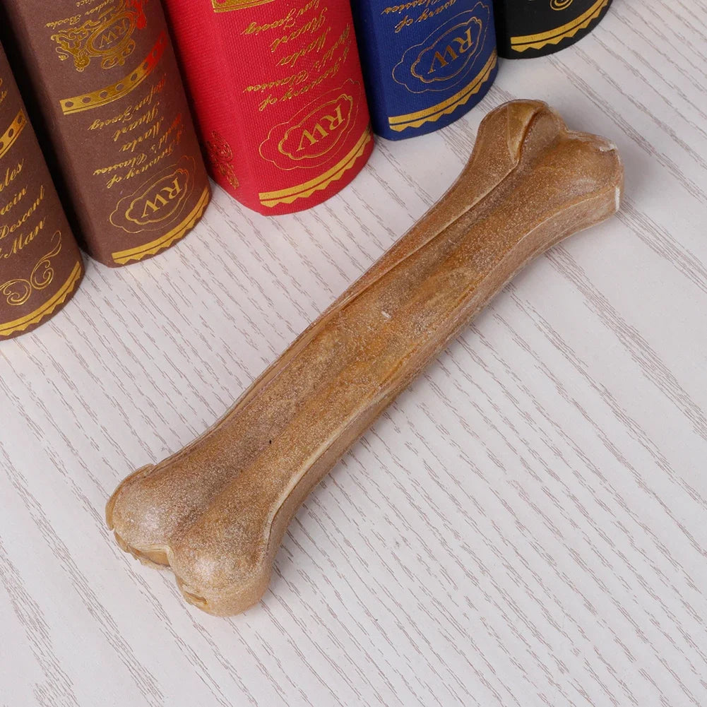 8 Inch Leather Chew Bone Non Toxic Dog Teething Toy Small Medium Large