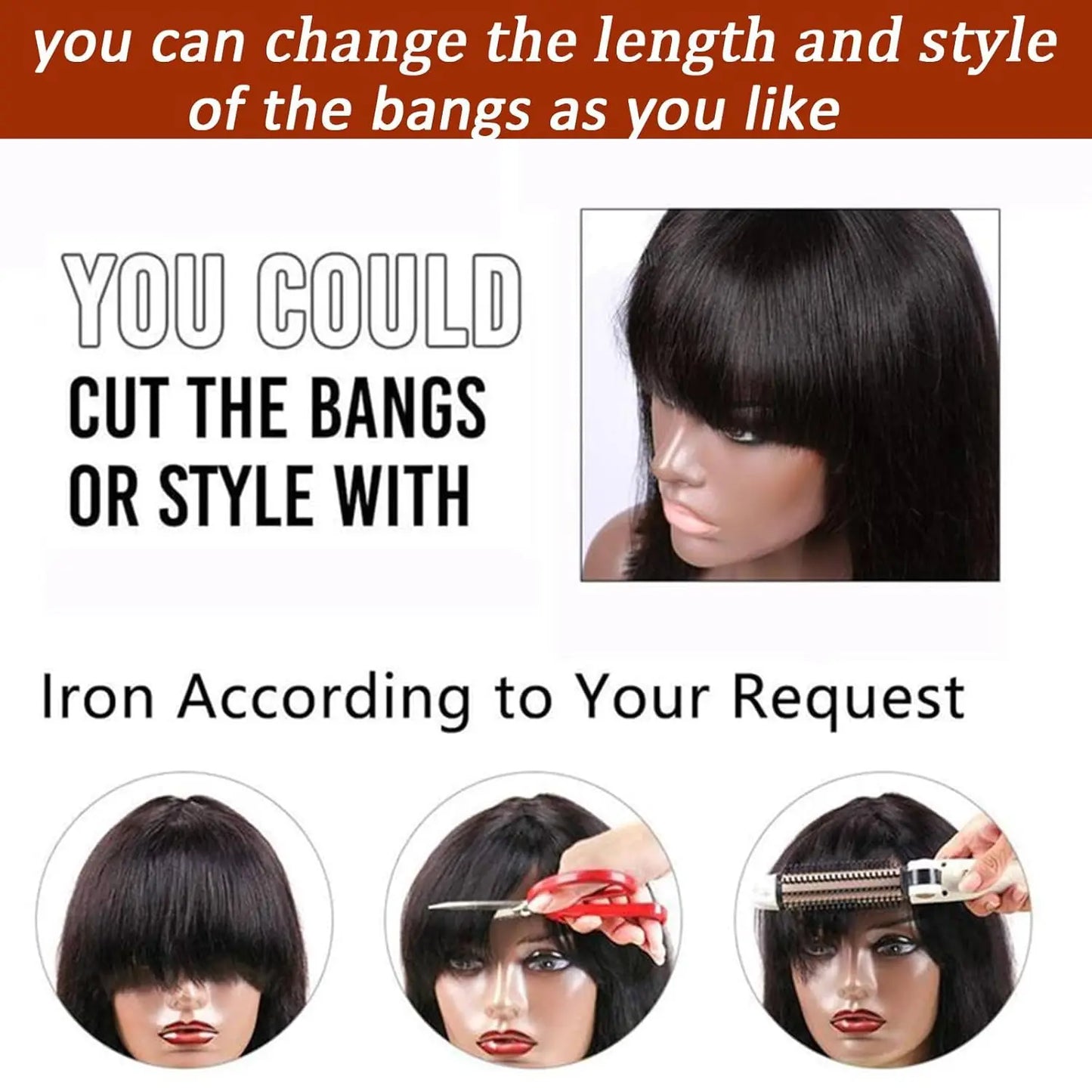 Straight Bob Wigs Human Hair 8 Inch 3X1 With Bangs Glueless