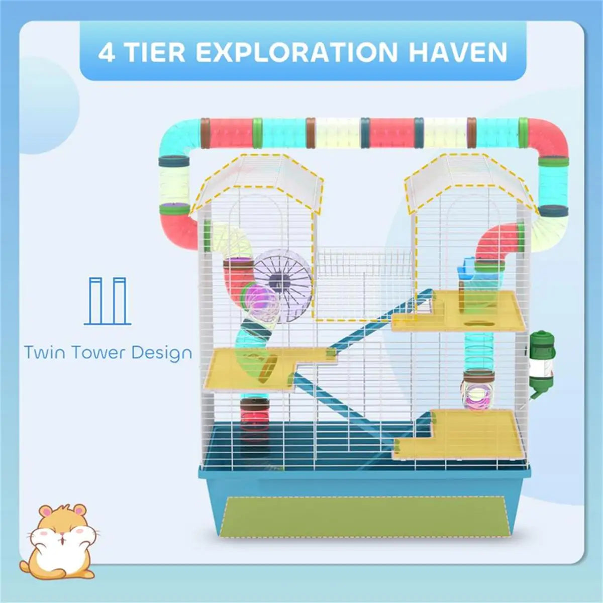 Escapade Hamster Cage Easy Clean Safe Habitat For Pets