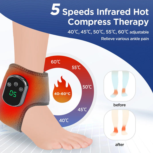 Electric Foot Heat Massager With Vibration Ankle Brace