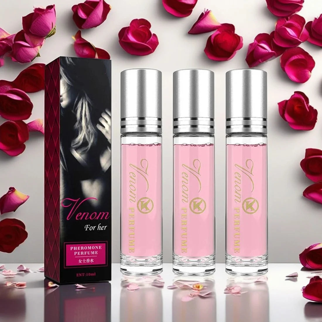 Portable Pheromone Perfume Rollerball for Women 10ml roll on fragrance- Fresh, Natural & Elegant Long-Lasting Scent