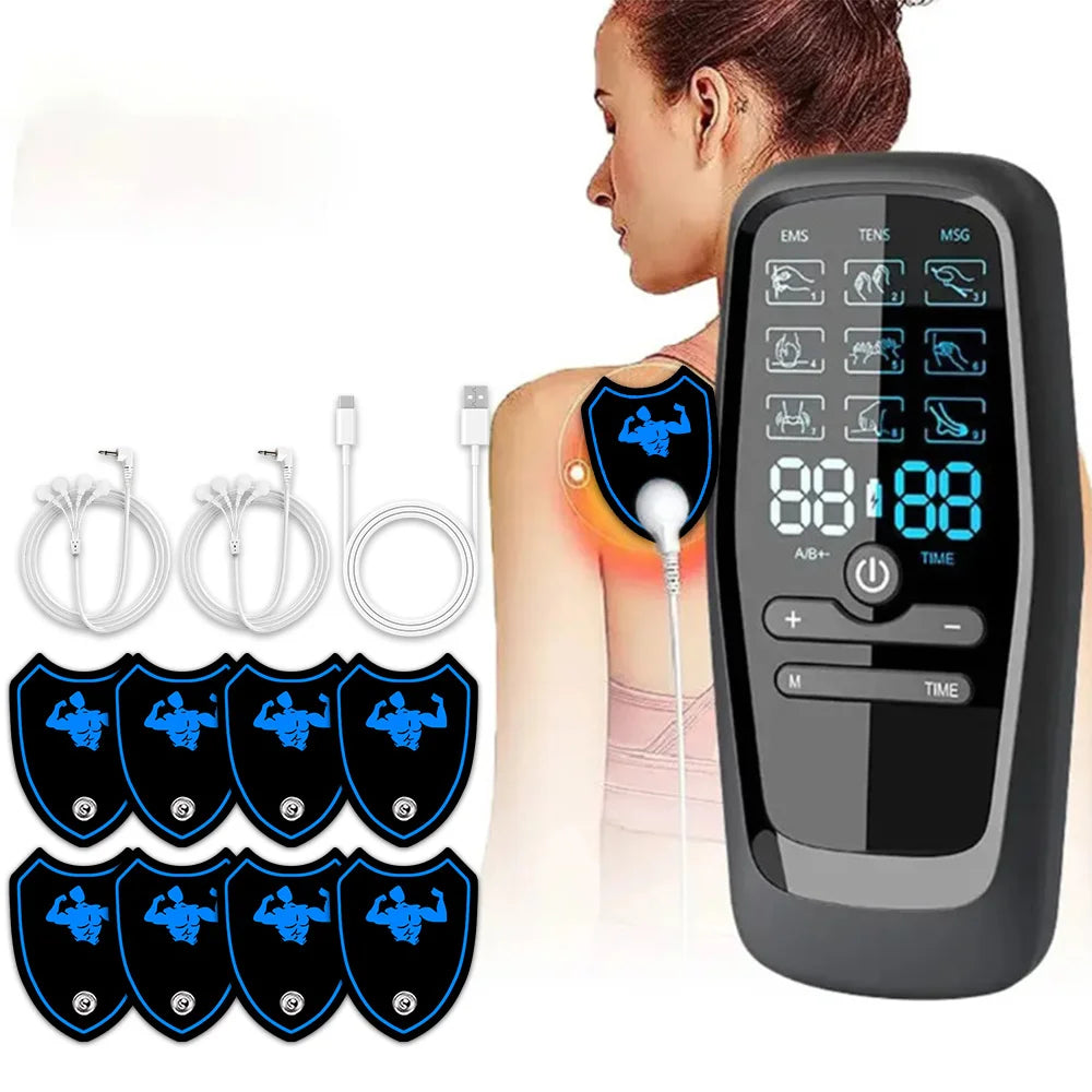 Upgrade Electric Pulse Massager Tens Unit Muscle Stimulator Therapy Pain Relief