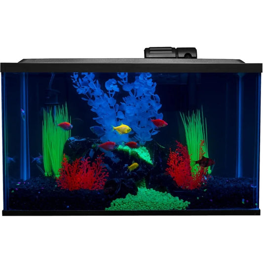 Glofish 10 Gallon Aquarium Fish Tank Kits, Includes LED Lighting and Décor (Amazon Exclusive)