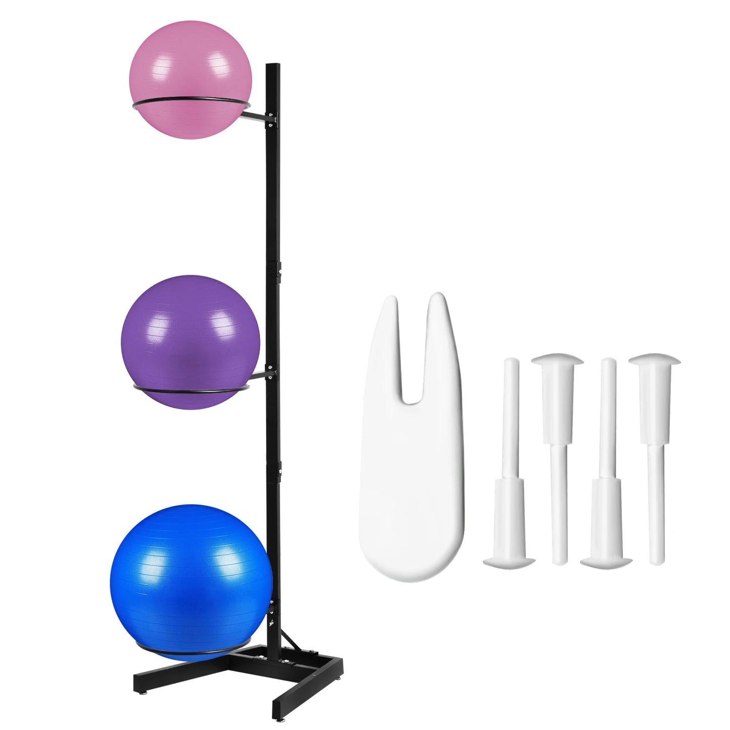 Vertical Ball Yoga Ball Holder Rack, Yoga Storage Rack with Steel Frame for Commercial Home