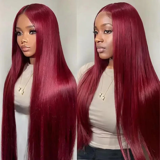 99J Burgundy HD Lace Front Human Hair Wig 13x4 Glueless
