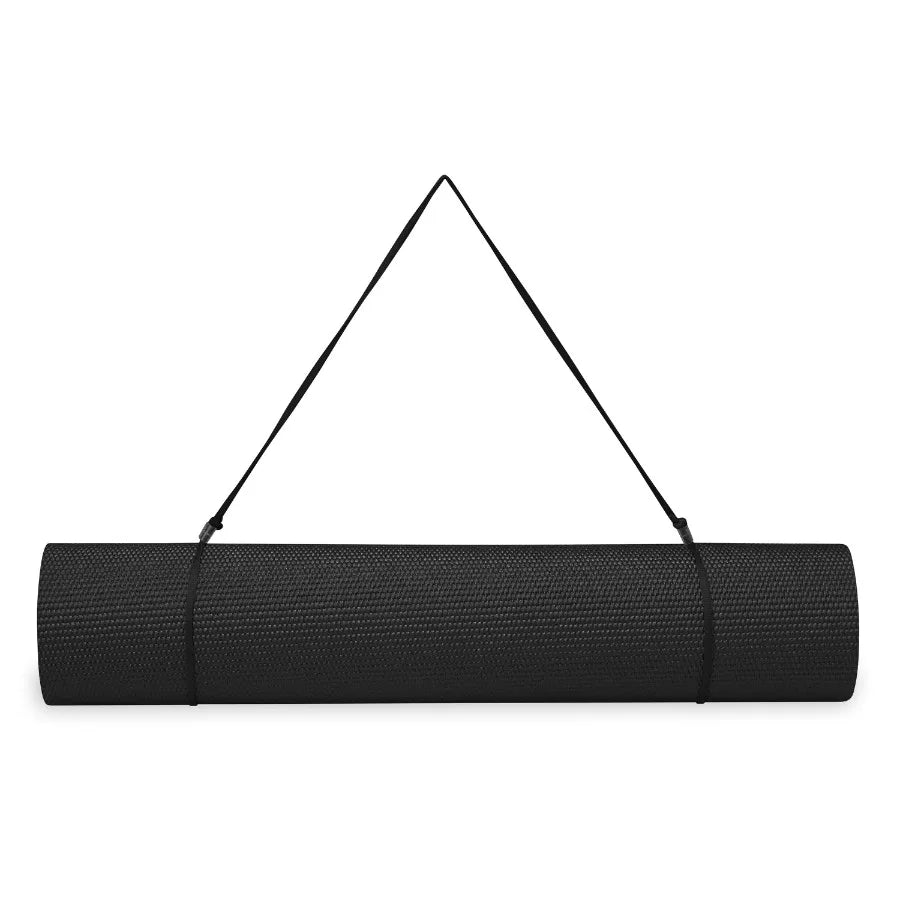 6mm Thick Black Yoga Mat for Enhanced Cushioning and Stability During Indoor Home Workouts Outdoor Classes and Meditation Sessi