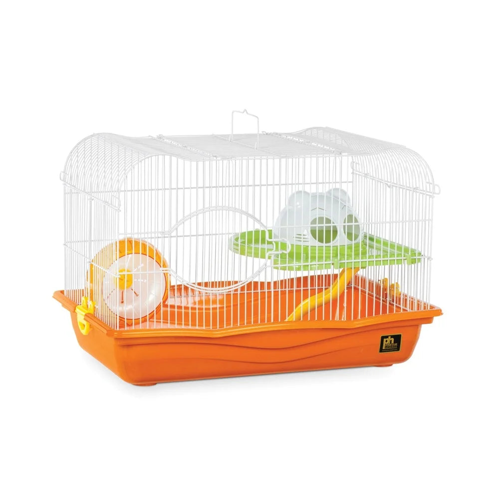 Tri Level Hamster Cage With Exercise Wheel Hideaway Dome