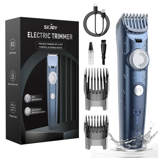 Electric Hair Clipper Cordless Trimmer IPX7 LED Display