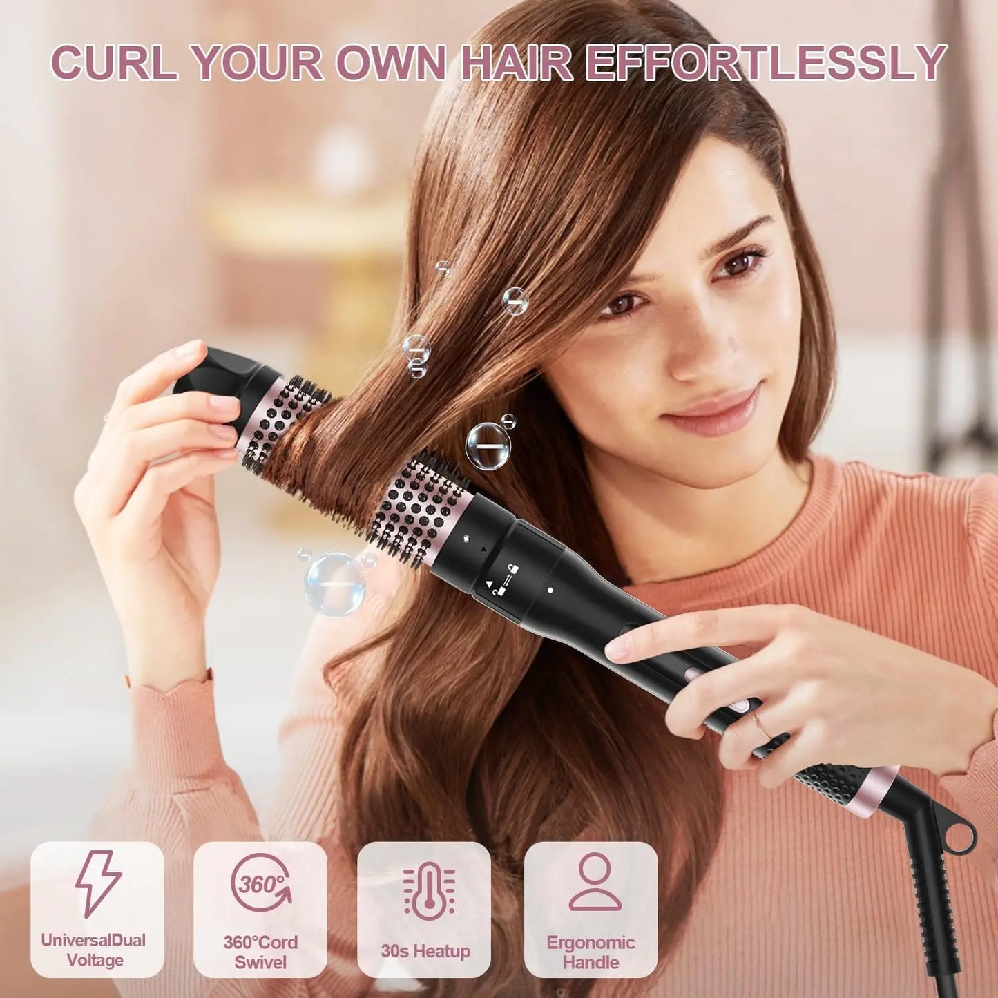Thermal Round Curling Brush 1.5 Inch Hair Dryer Styler