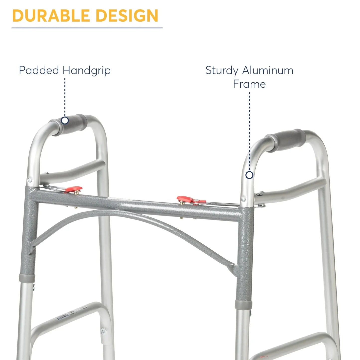 Medical PreserveTech Deluxe Two Button Folding Walker with 5" Wheels