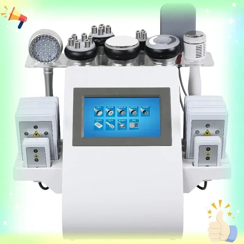 9 In 1 Ultrasonic Cavitation Slimming Machine 40K Multi Polar