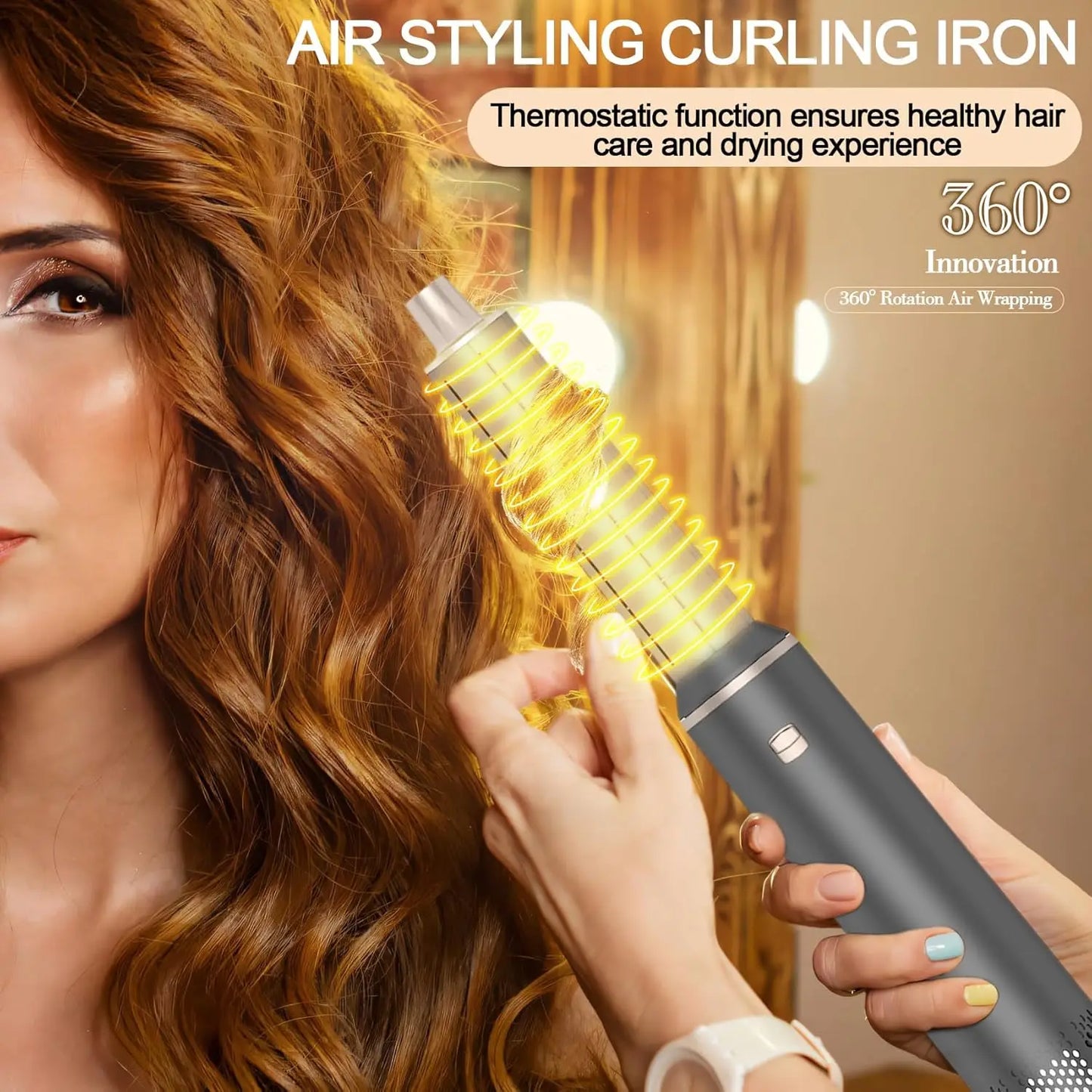 5 In 1 Foldable Hair Dryer Portable Styling Wand Brush