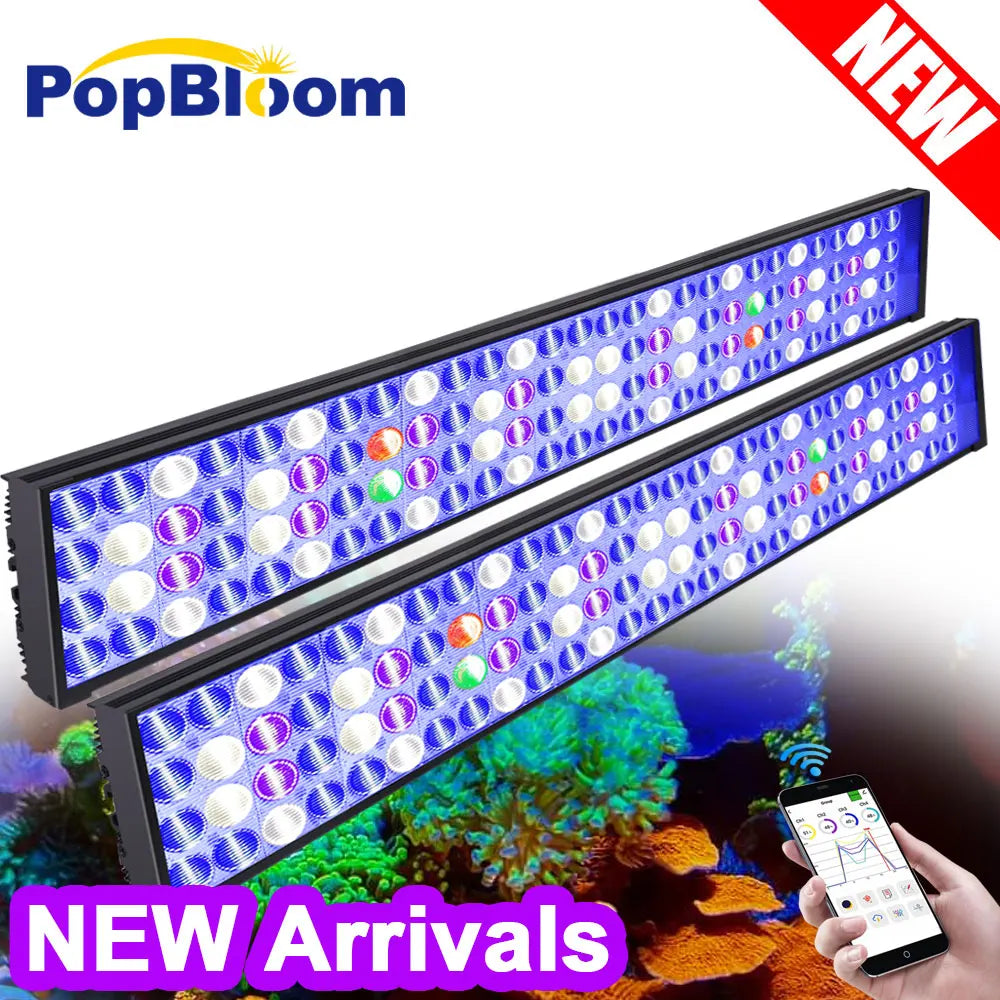 2 Pack PopBloom H75 WiFi Marine Aquarium Light Full Spectrum