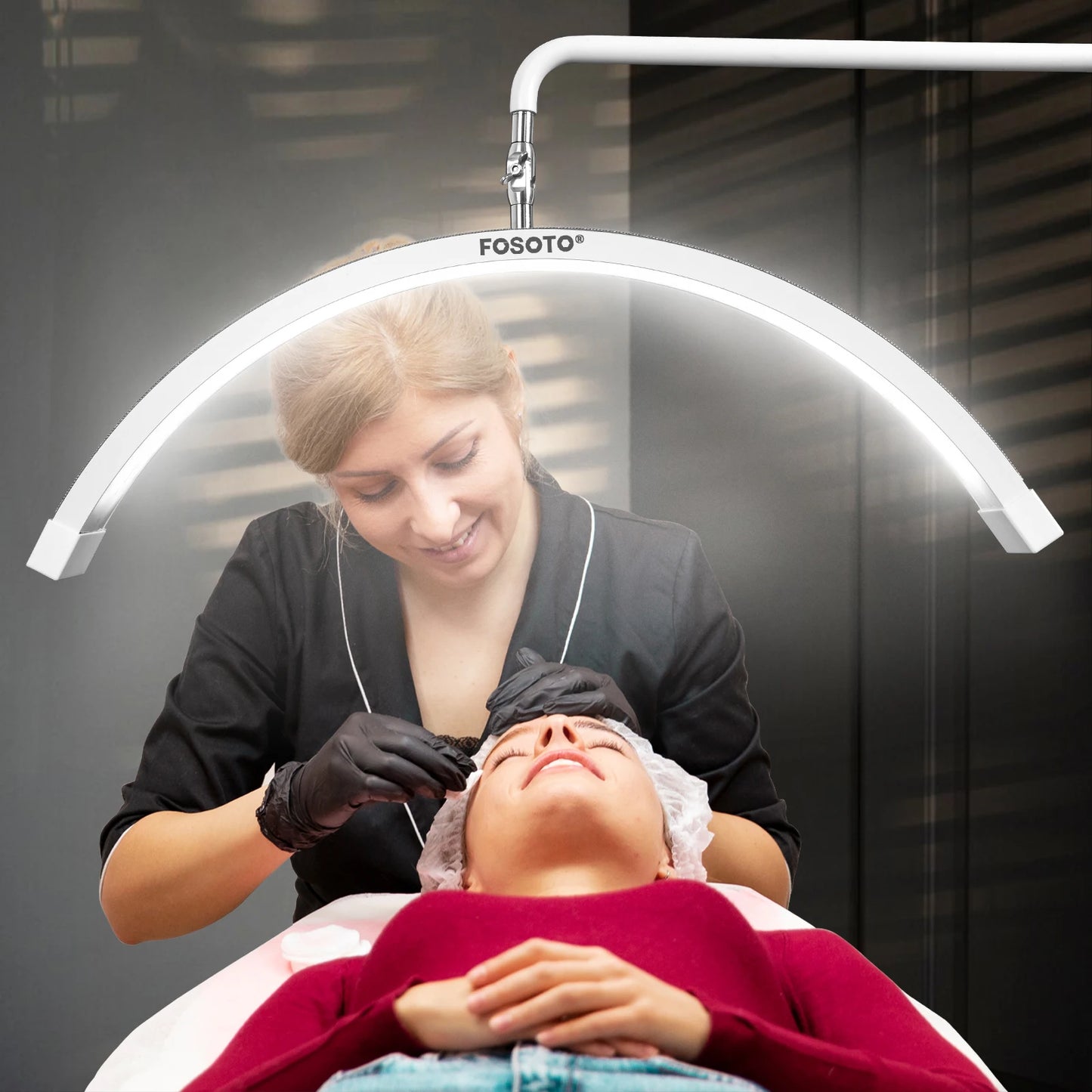 Fosoto Multi-directional Professional Half-Moon Light LED Lash Light  Ring Light For Makeup Beauty Salon Eyebrow Tattoo Haircuts