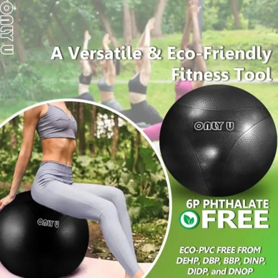 65cm Premium Yoga Ball for Fitness Training Balance and Stability Exercises EcoFriendly PVC Material with AntiBurst Technology