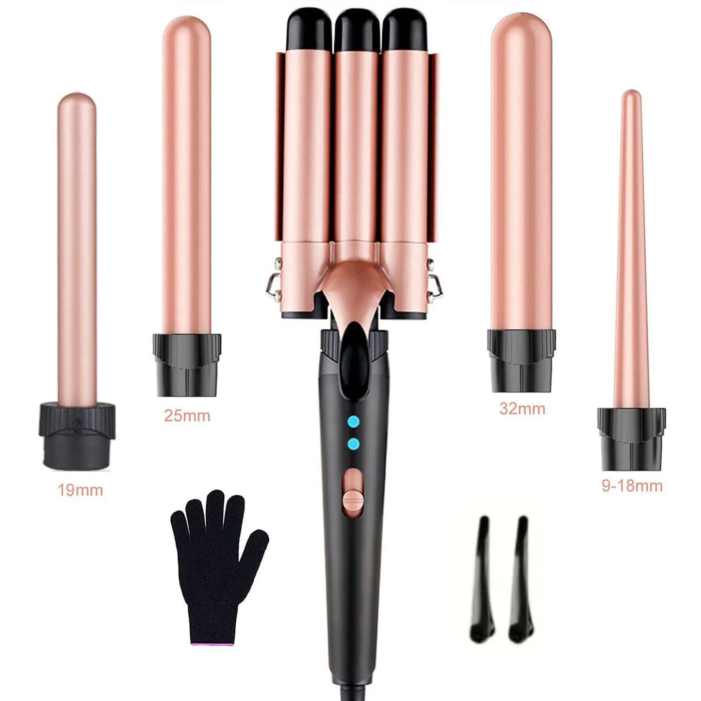5 In 1 Hair Waver Curling Iron With LCD Display For Styling
