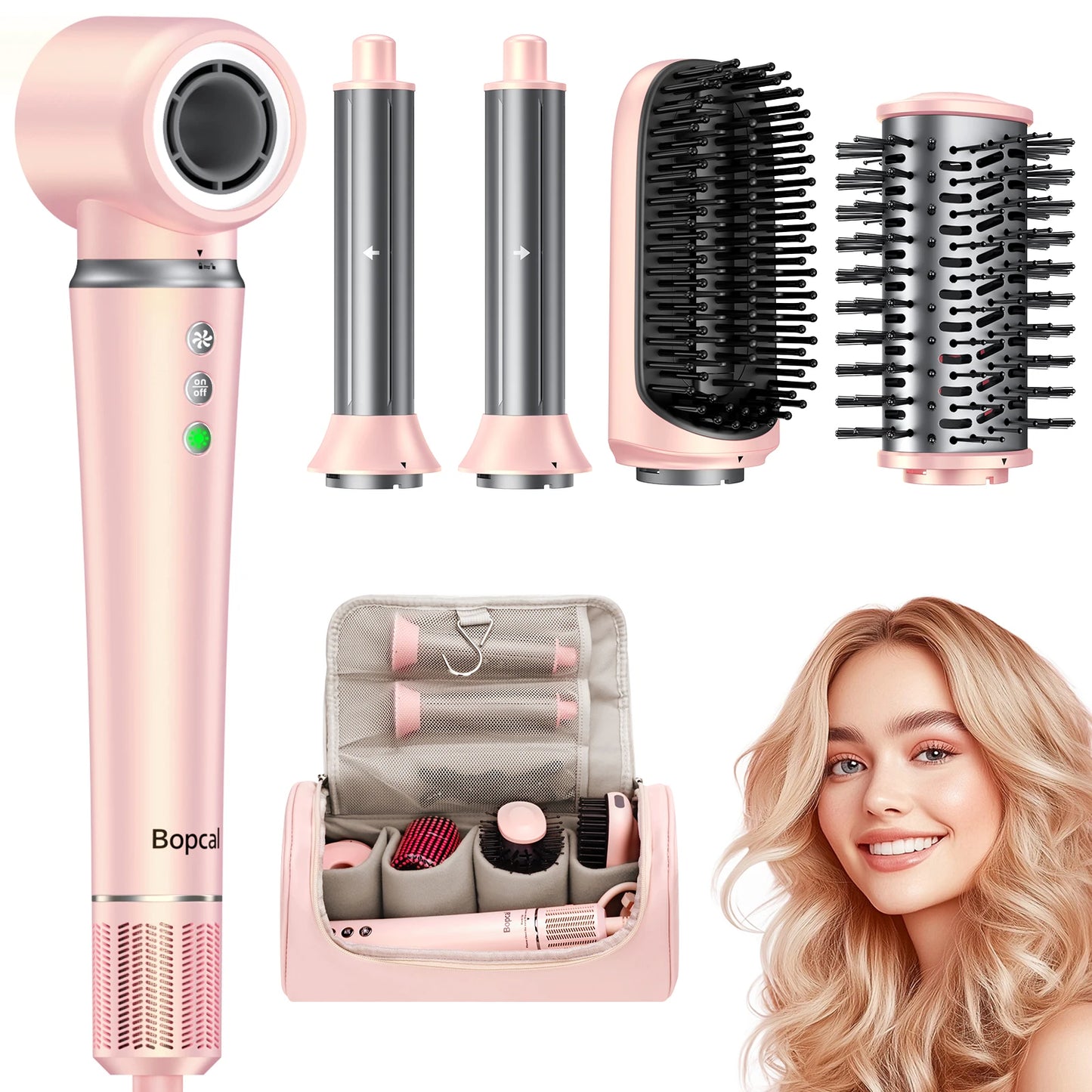 High Speed 5 In 1 Hair Dryer Hot Air Comb Set Gift Box