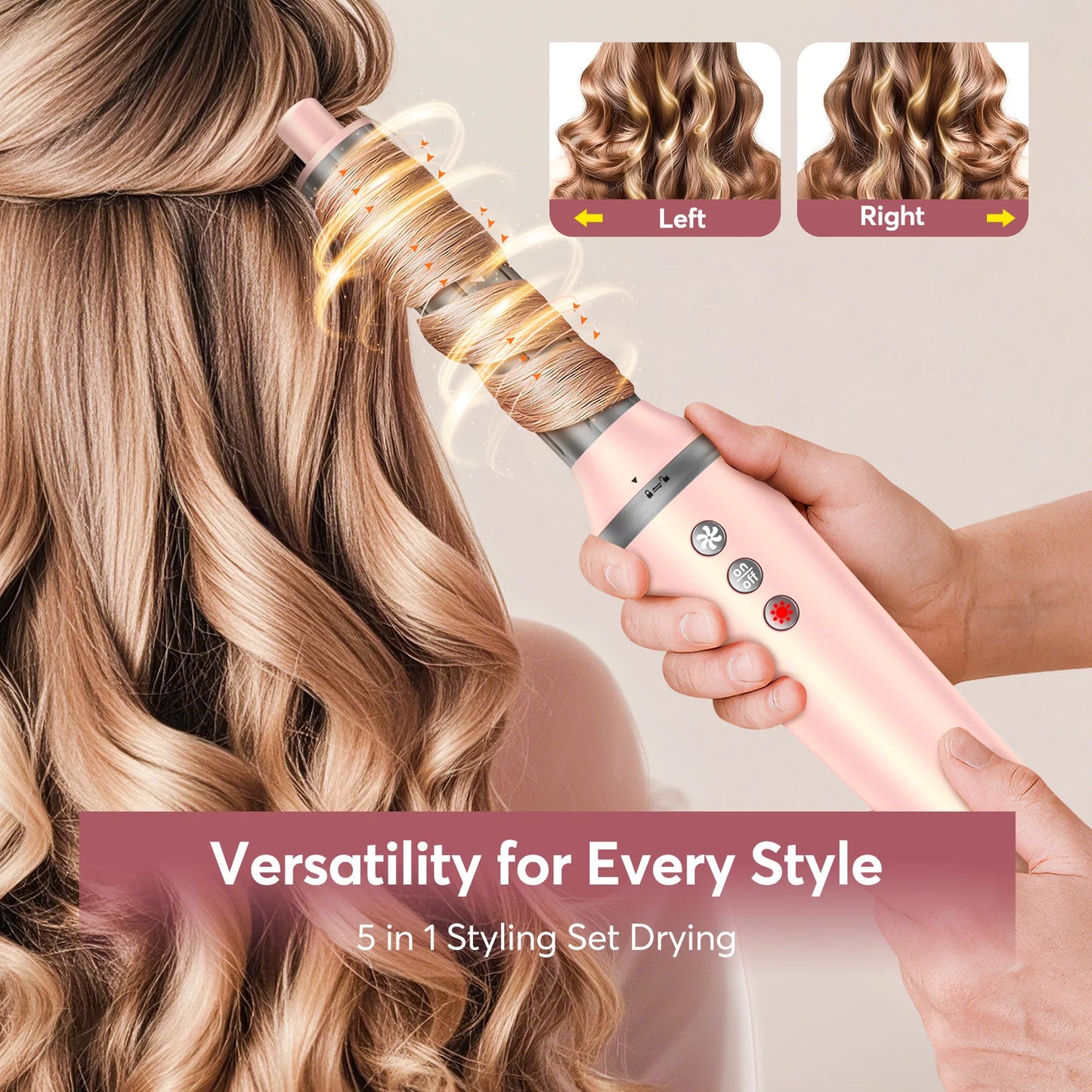 High Speed 5 In 1 Hair Dryer Hot Air Comb Set Gift Box