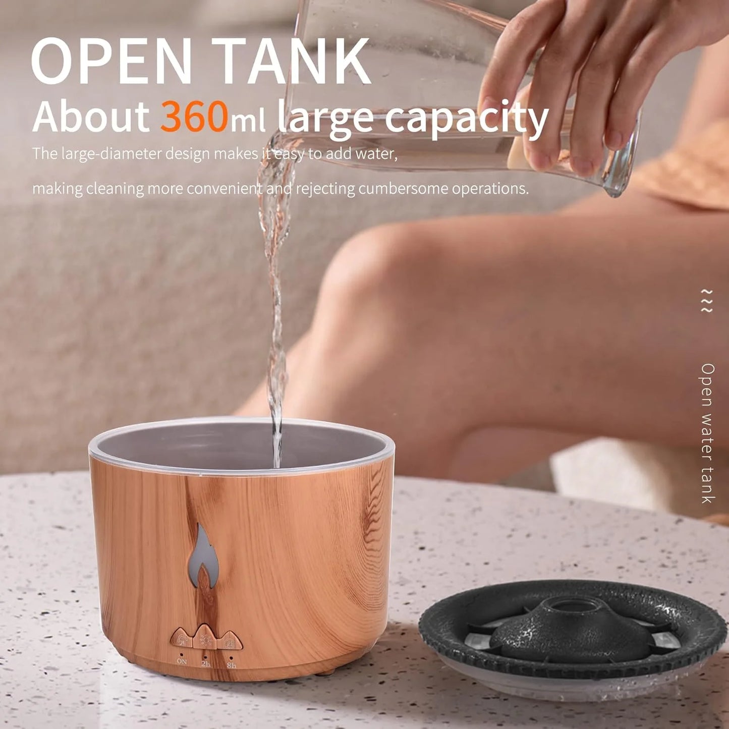 Flame/Volcano Design Essential Oil Diffuser 2 Mist Modes Hotel-Grade Aromatherapy for Large Rooms Gifts for Women