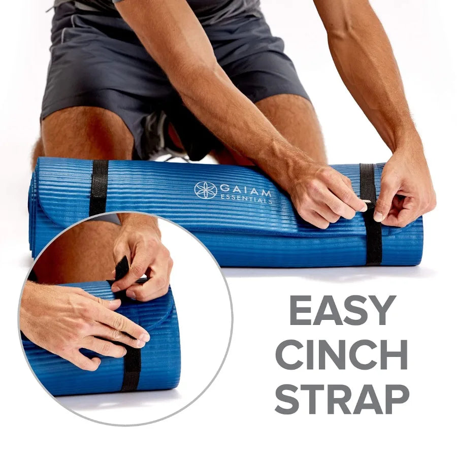 Essentials Thick Yoga Mat for Fitness and Exercise with EasyCinch Carrier Strap 72 Inches Long 24 Inches Wide 2 5 Inch Thick Id